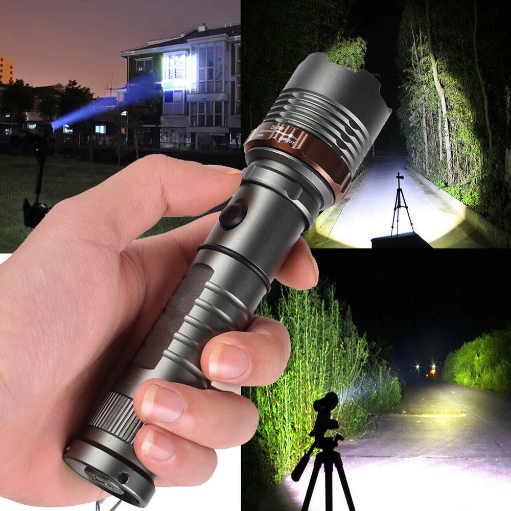 950000000 Lumen Super Bright LED Tactical Flashlight Rechargeable LED Work Light