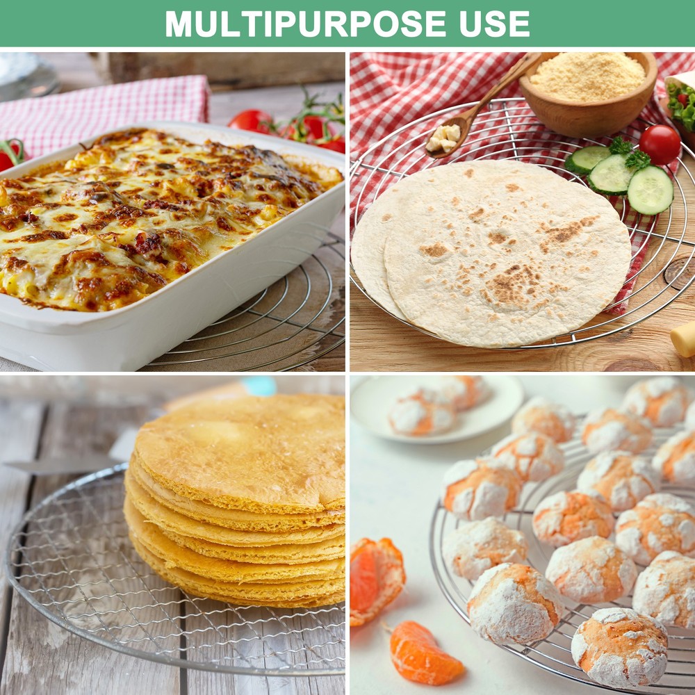 Cooling Rack, 8" Round Stainless Steel Baking Rack [Silver]