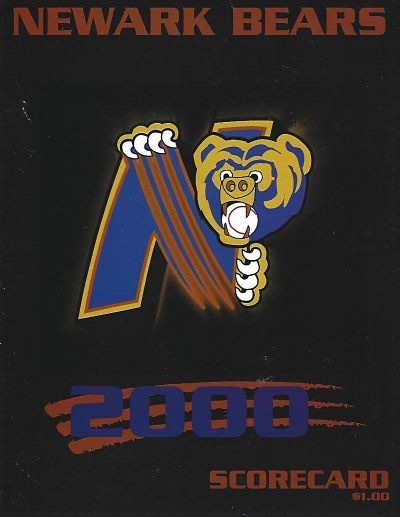 Newark Bears 2000 Scorecard Program Baseball Program Cover On 12x8in Metal Sign