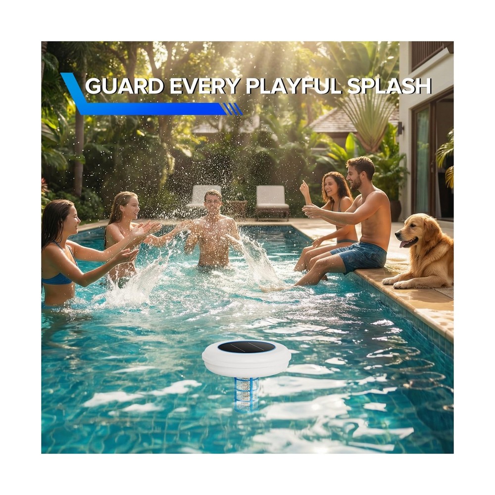 Solar Pool Ionizer, Upgraded Larger Solar Panel Copper Pool Ionizer Floater A...