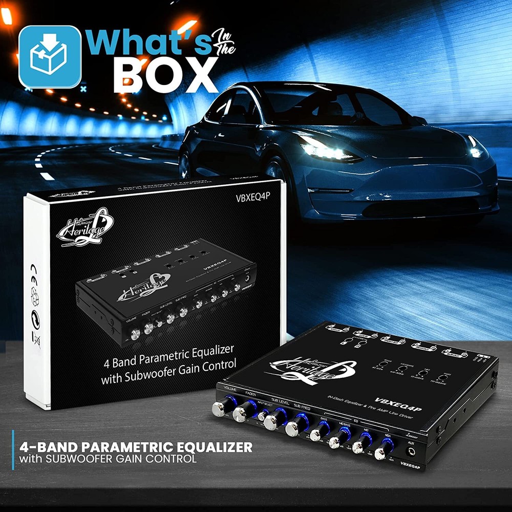 Lanzar VBXEQ4P 4 Band Adjustable Parametric Equalizer