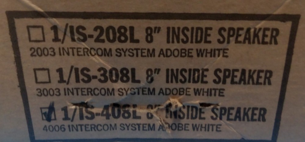 Nutone Scovill IS-408L 8" Inside Speaker 406 Intercom System Adobe White - NOS