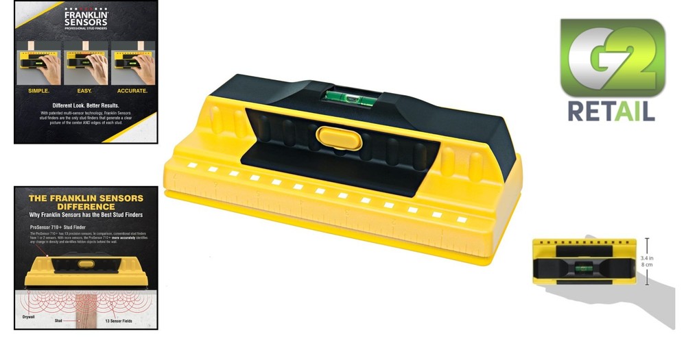 Accurate ProSensor 710+ with 13 Sensors & Bubble Level for Easy Stud Detection