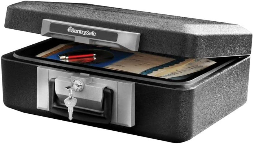 Fireproof Safe Box with Key Lock - Secure 0.25 Cu Ft Storage for Valuables
