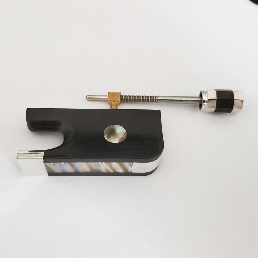 4/4 Cello Ebony Frog Button Abalone Inlaid Silver Fitting Single Eye