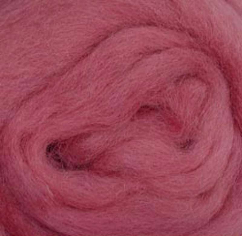Wool Roving 12" .22oz Rose