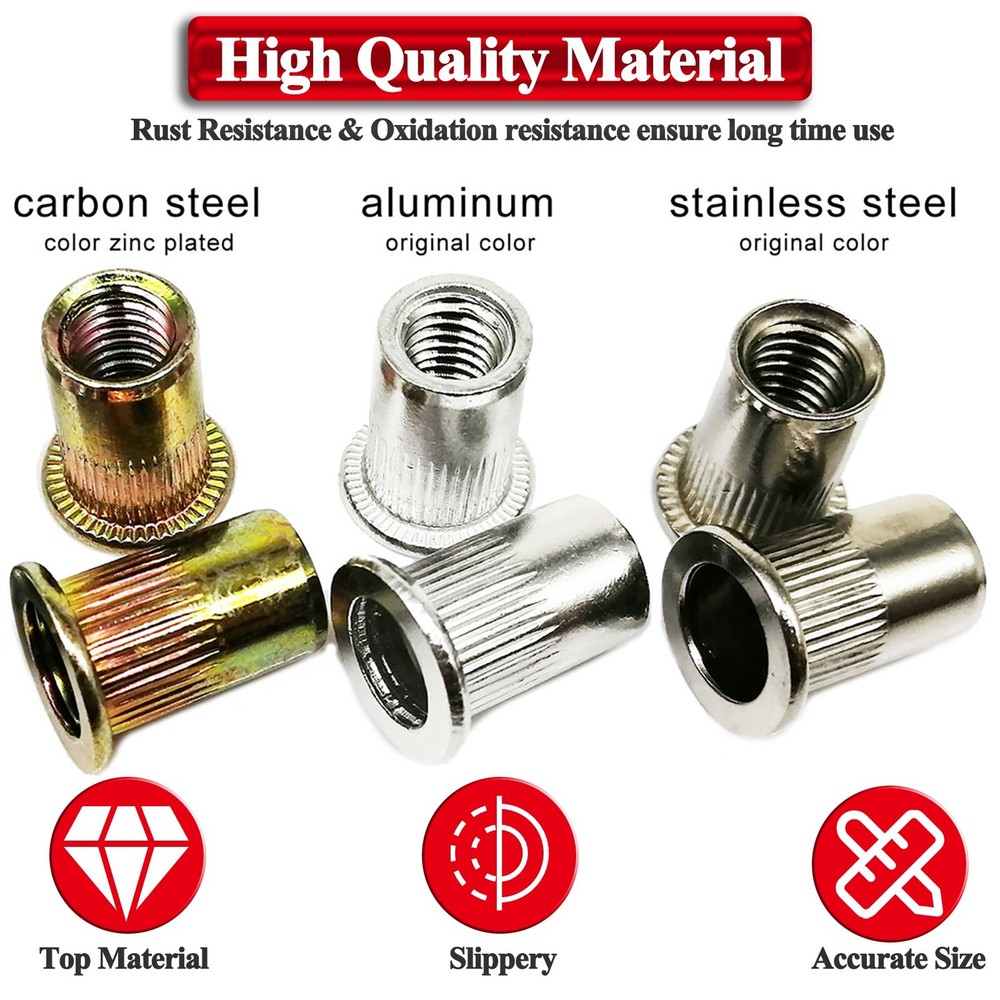 1200x Metric Rivet Nut Kit For Rivnut Tool Nut Setter Thread Setting Nutsert Gun
