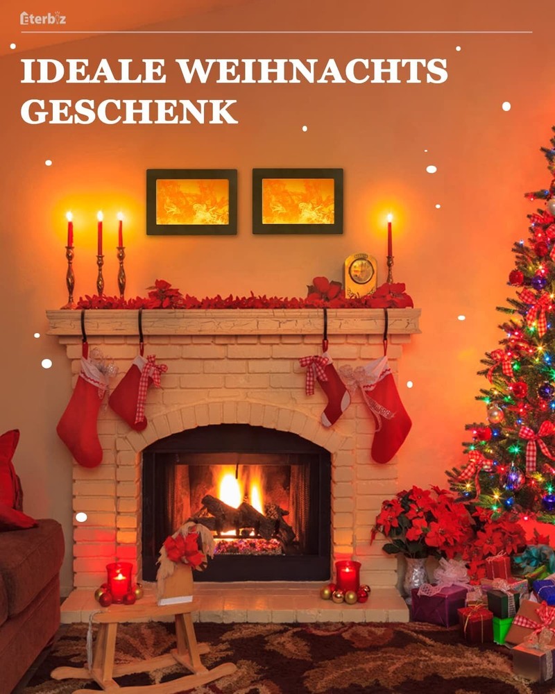 Eterbiz LED Flame Effect Wall Lamp with 2 Modes