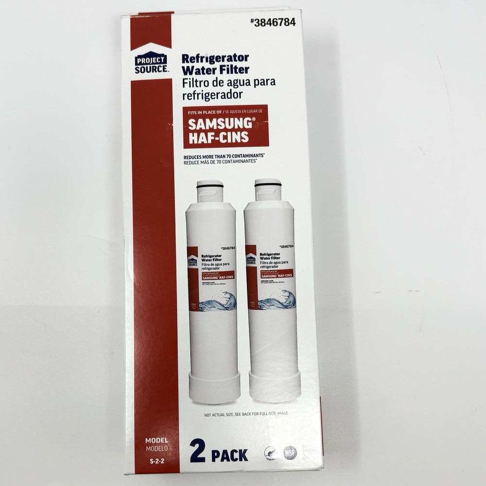 Project Source 3846784 S-2-2 Fridge Water Filter FOR Samsung HAF-CINS - 2 Pack