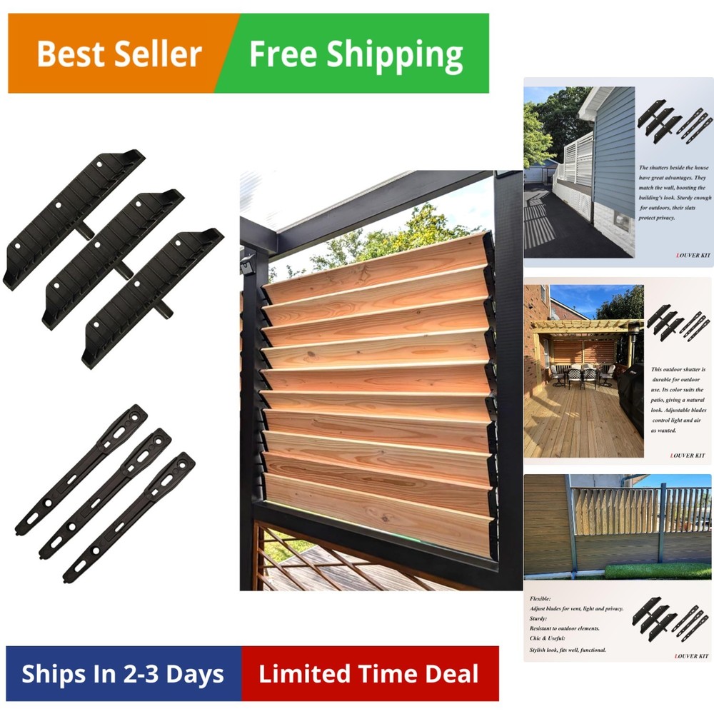 Louver Bracket Kit, Deck Sunblind System, Shutters Hardware System for Window...