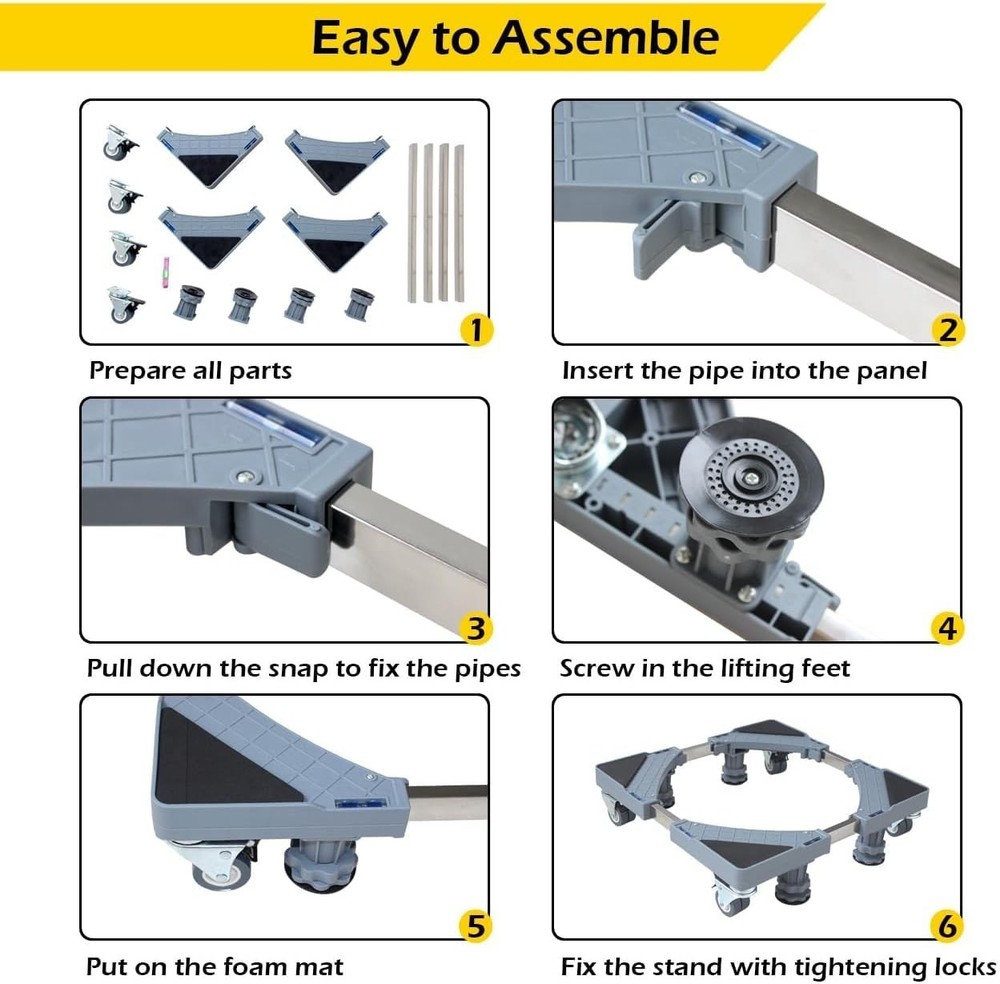 Multi-Functional Appliance Mover with Adjustable Base and 400 lbs Load Capacity