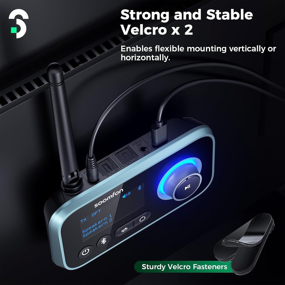 SOOMFON Bluetooth Transmitter for TV 3-in-1 Bluetooth 5.0 Transmitter Receiver