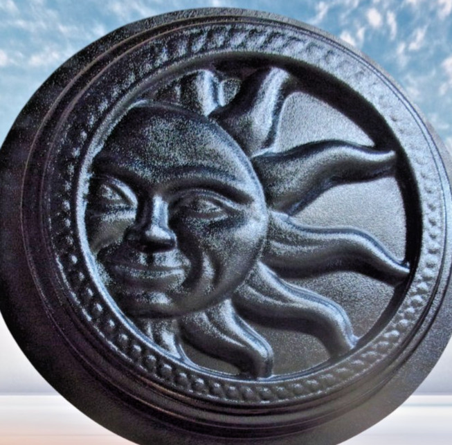 Sun steppingstone mold concrete plaster cement plastic eclipse mould 13" x 2"