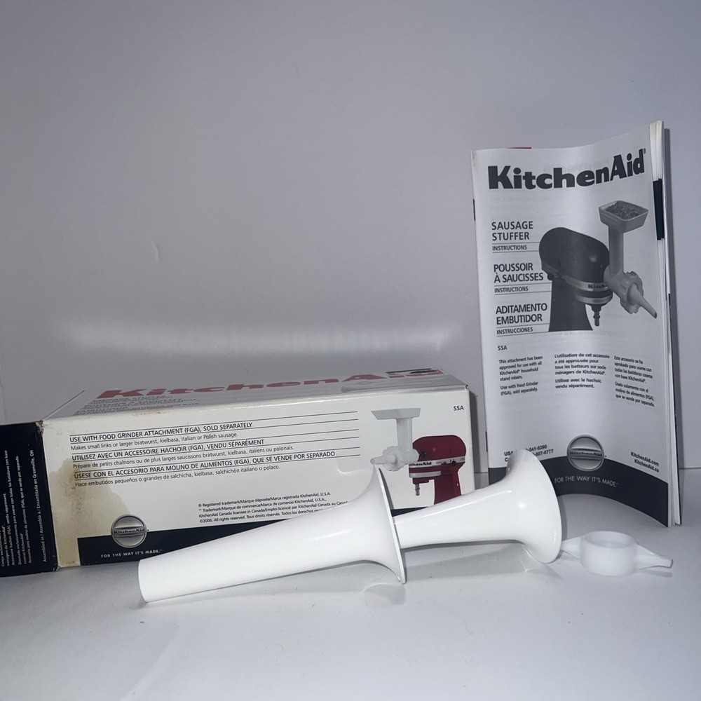 KitchenAid Sausage Stuffer Kit - Stand Mixer Attachment Model SSA White