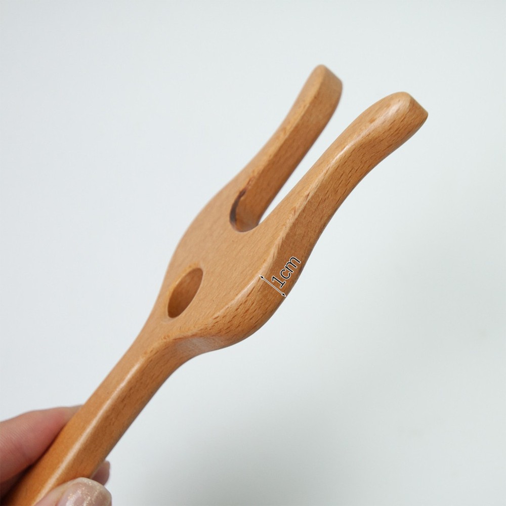 Braided Knitting Fork Wooden Crochet Knitting Tool Fork Hook Precise