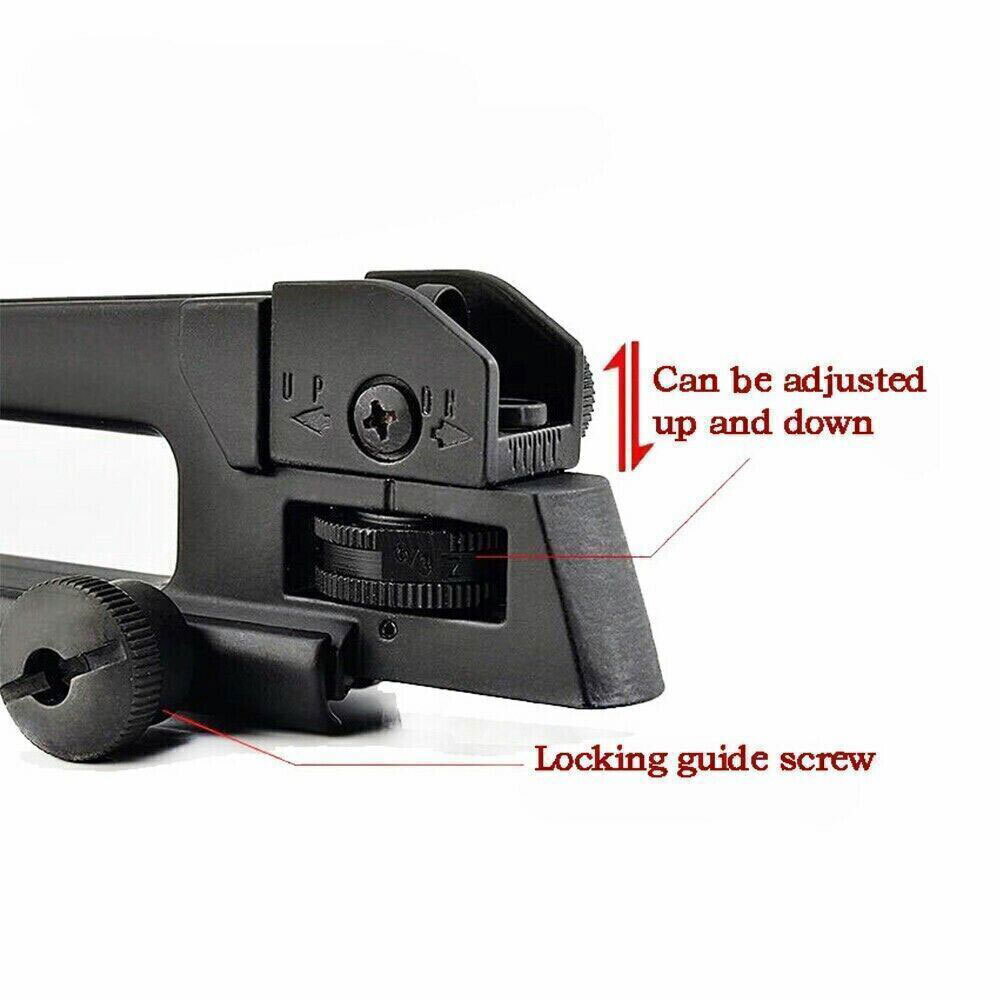 Metal Carry Handle Rear Sight Mount Removable Adjust Low Profile Mount Black