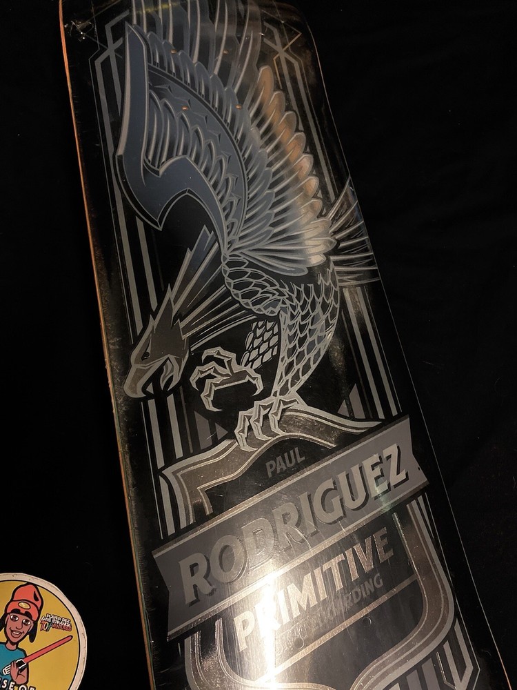 RARE Paul Rodriguez Eagle Black Silver Foil Prod Skateboard Deck PRIMITIVE