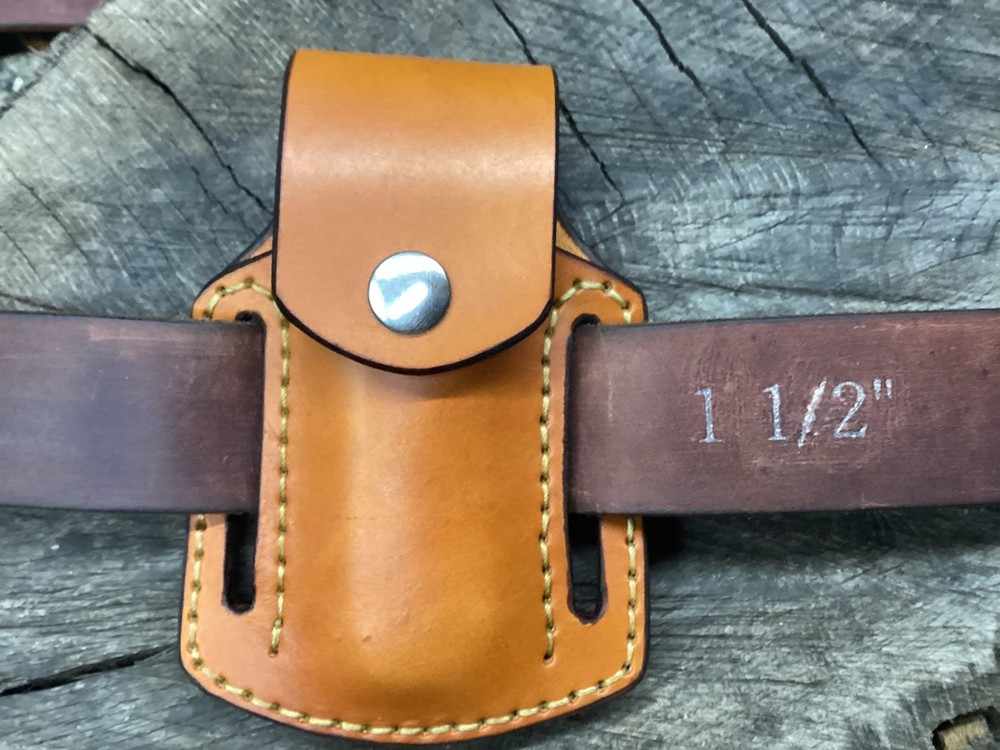 Buck 112 Size Leather Pancake Folding Knife Sheath (Sheath Only)