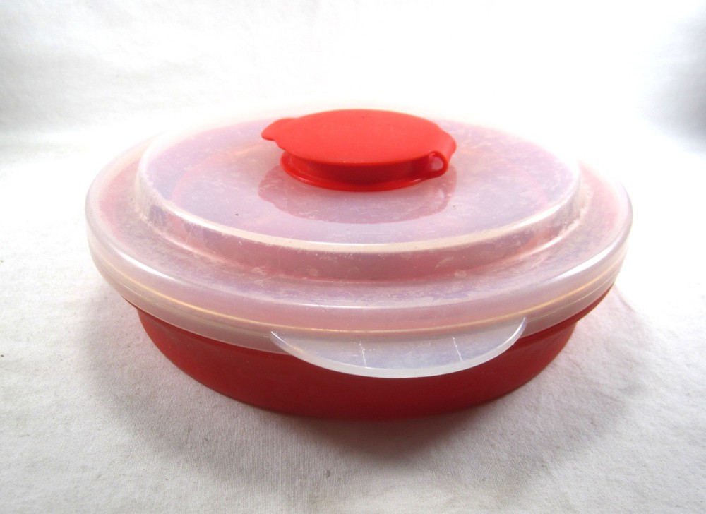PAMPERED CHEF Small Sized Microwave Popcorn Maker Collapsable Silicon #1457