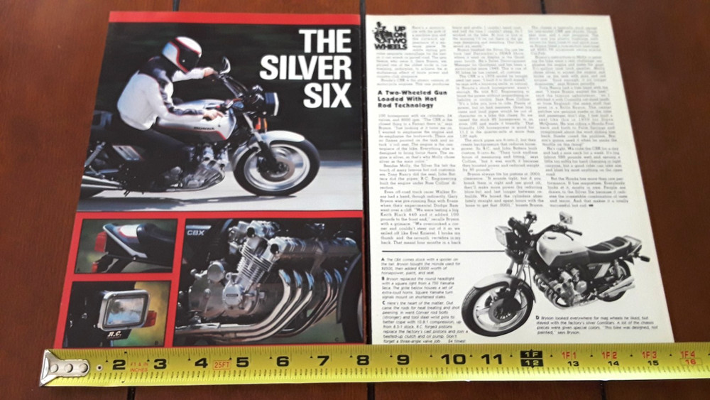 1979 HONDA CBX - CUSTOM -   ORIGINAL 1982 ARTICLE
