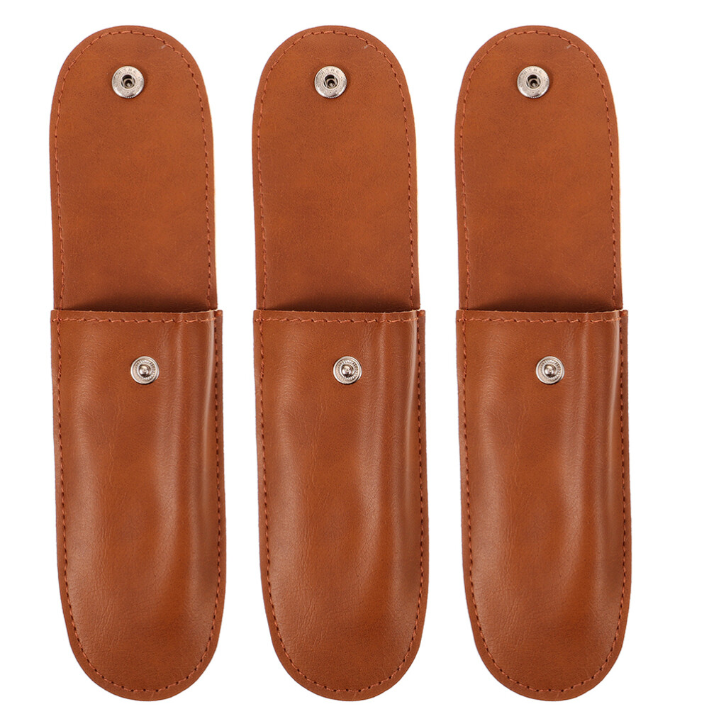 3PCS Leather Harmonica Case Portable Harmonica Storage Bags Harmonica Pouch