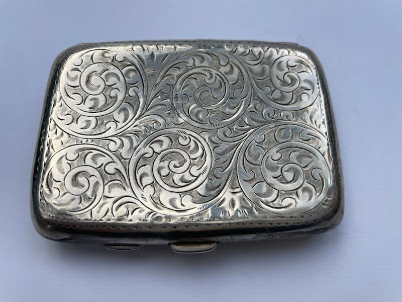 Silver cigarette case M.H. Meyer Ltd Birmingham 1923 no.37