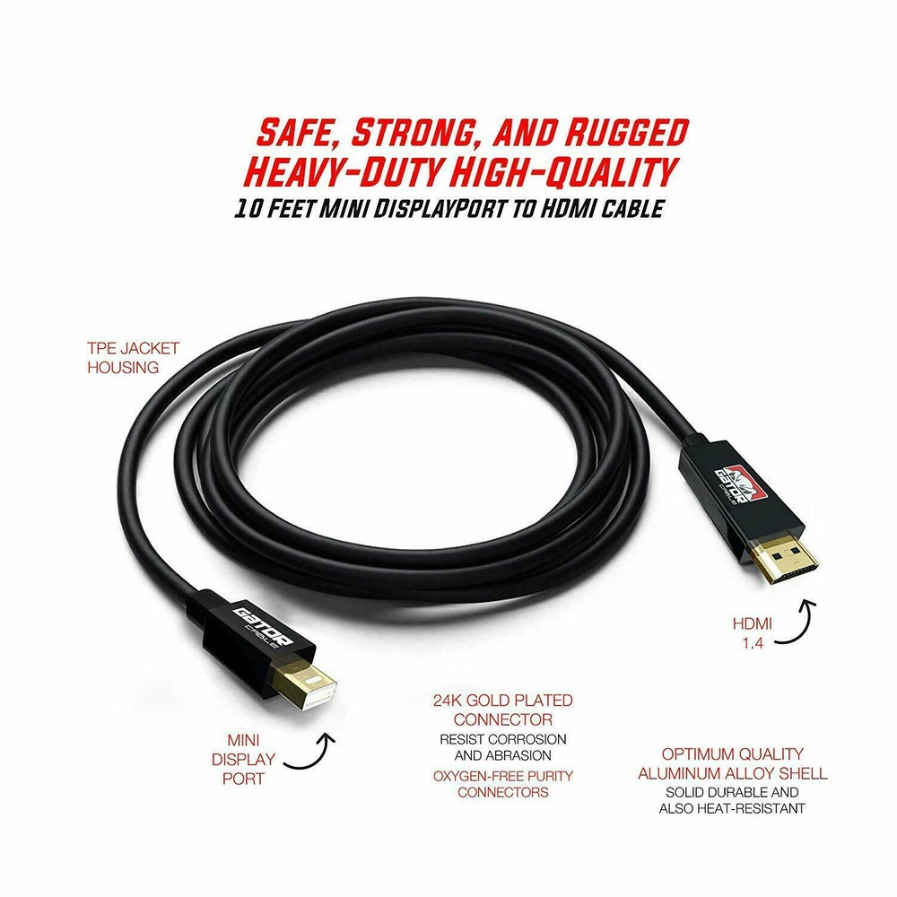 Mini Display Port DP Thunderbolt to HDMI Cable Adapter HD 4K for MacBook Surface