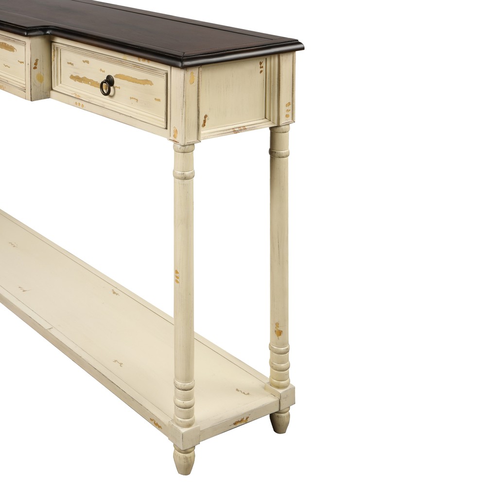 Vintage 52" Entryway Console Table Storage Kitchen Sideboard w/ 3 Drawer Shelf