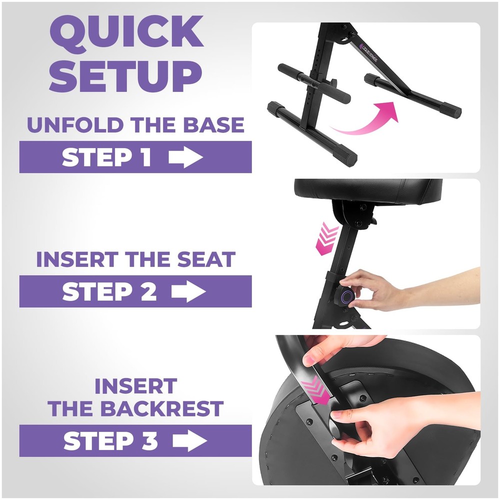 Adjustable Guitar Stool with Backrest Music Chair