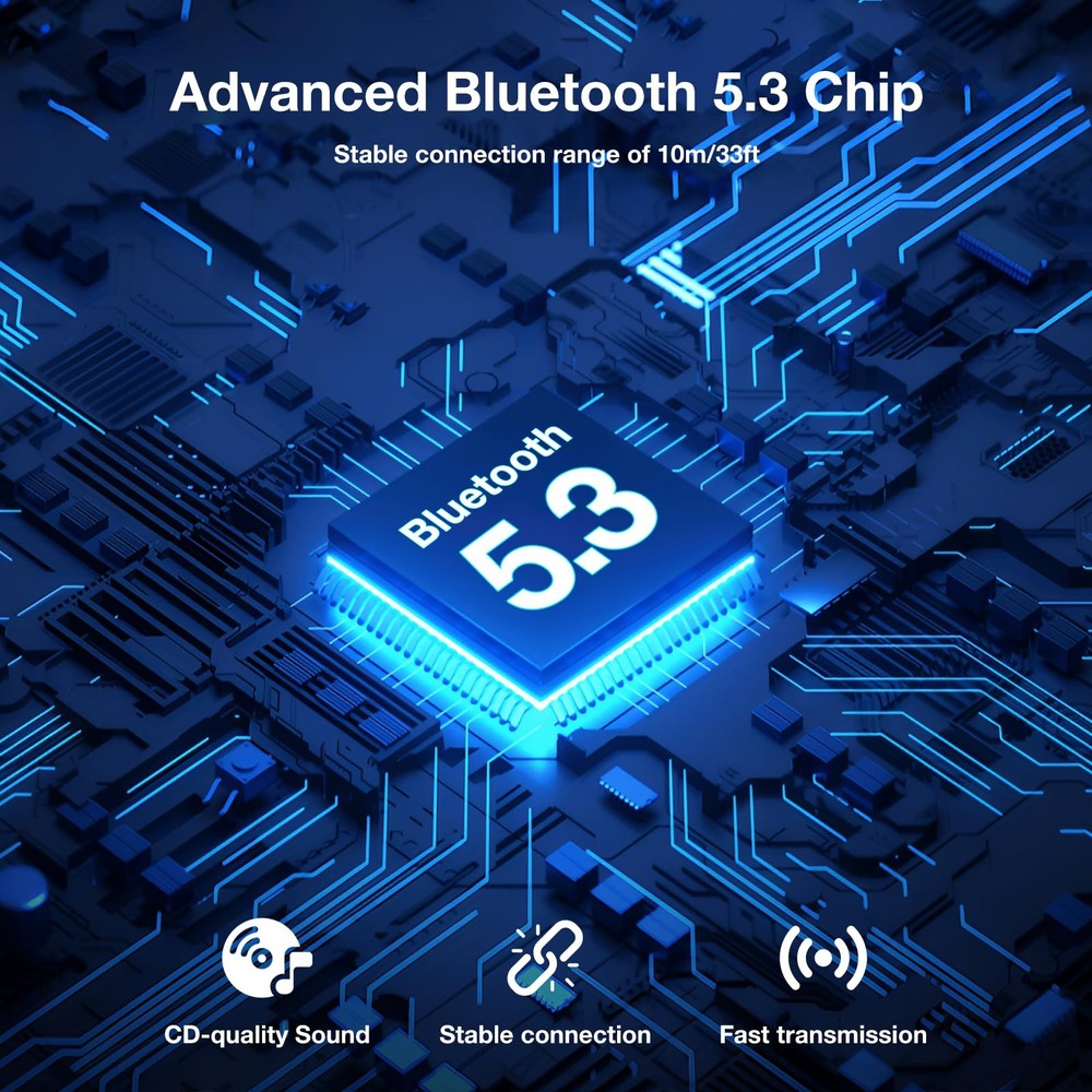 Bluetooth 5.3 Adapter Transmitter/Receiver 2-in-1 Mini Wireless with 3.5mm Au...
