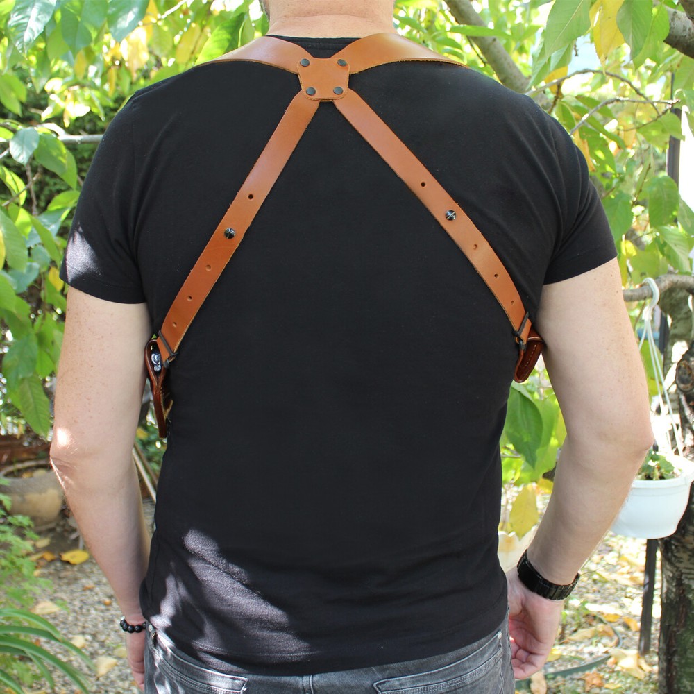 Horizontal Shoulder Holster Fits, Colt Python 357 Magnum 2-1/2" Barrel #1305#