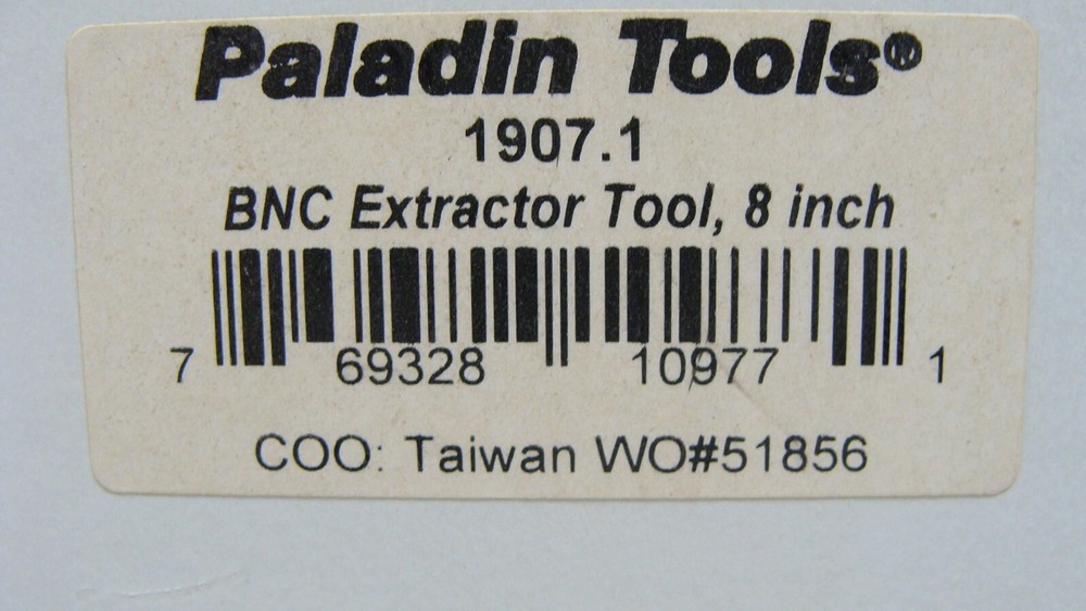 PALADIN TOOLS 1907.1 BNC EXTRACTOR TOOL 8 INCH