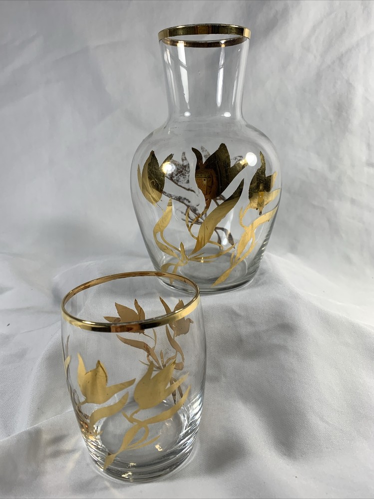 Small Carafe with Glass, Tulip pattern