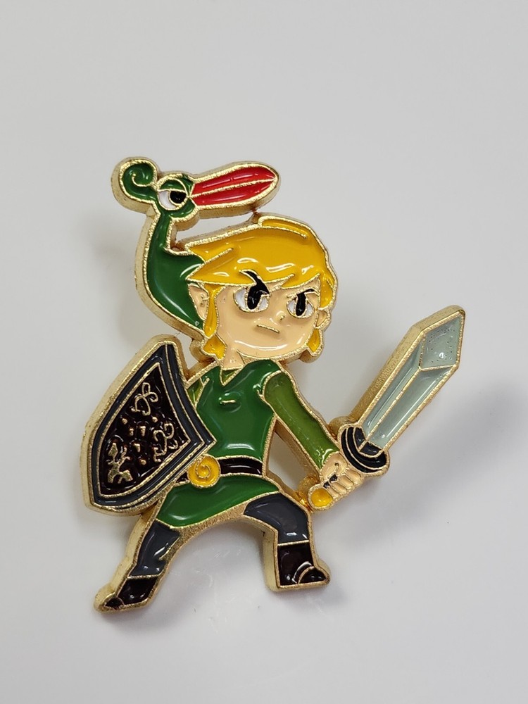 Link With Sword Lapel Pin Zelda Video Game Character