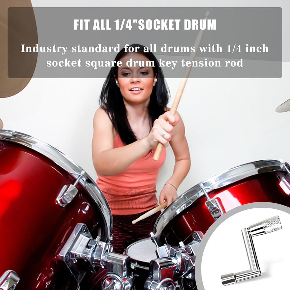 Universal Drum Tuning Tool Set - 4 Pack with Speed Key and Multi-Tool Keychain