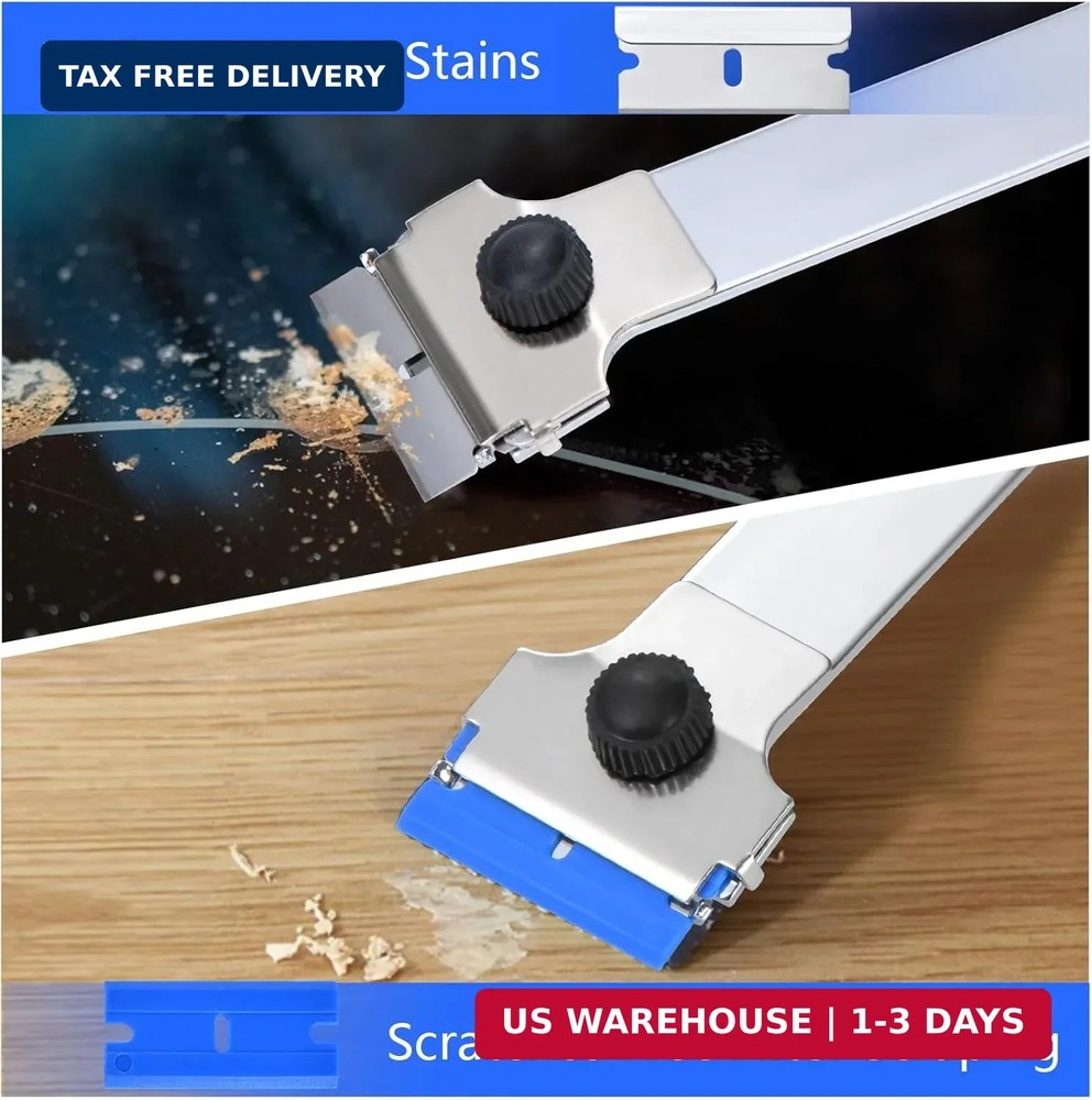 Razor Blade Scraper Tool with 20 Replacement Metal Plastic Blades Set Pro
