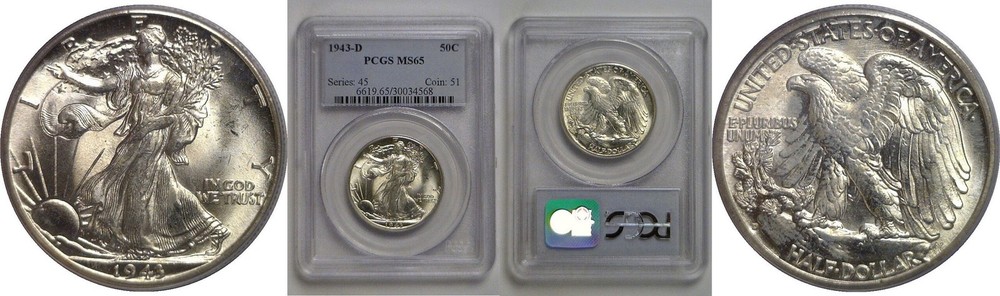 1943-D Walking Liberty Half Dollar   PCGS MS-65