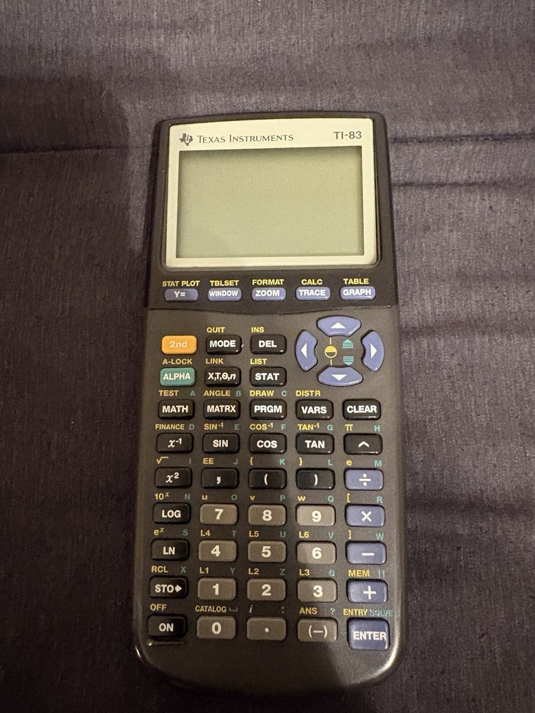 Texas Instruments TI83 Plus Calculator *TESTED & WORKING* With Cover