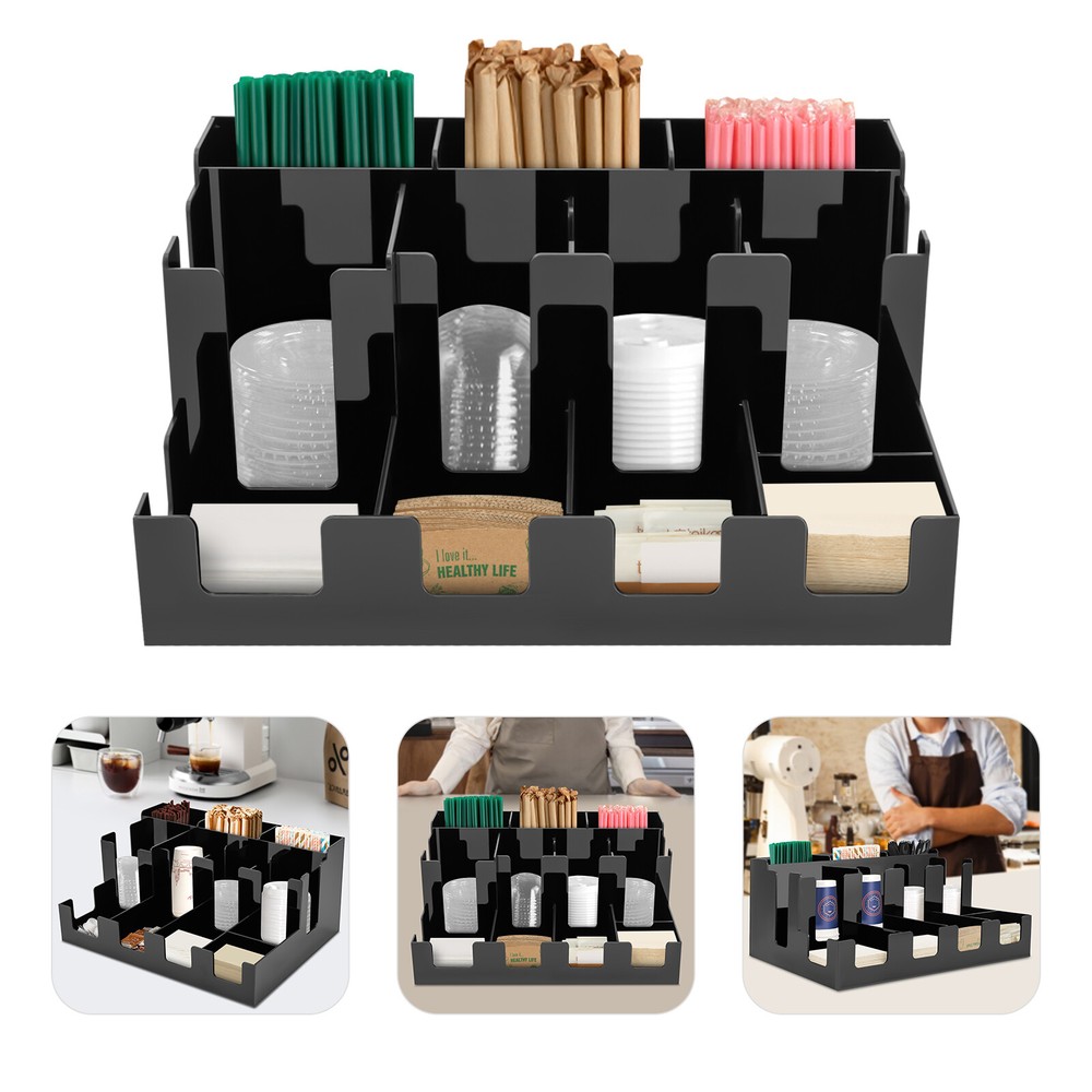 Paper Cup And Lid Organizer, Coffee Cup And Lid, Condiment, Cup, Sugar Organizer