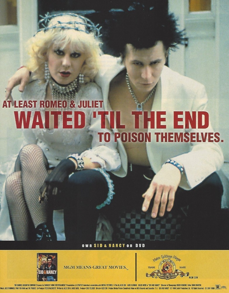2001 Sid & Nancy Gary Oldman Chloe Webb vintage print ad promo advertisement