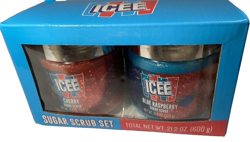 ICEE Sugar Scrub Set, 2 Pack - Cherry & Blue Raspberry, 21.2 oz (600g) Total