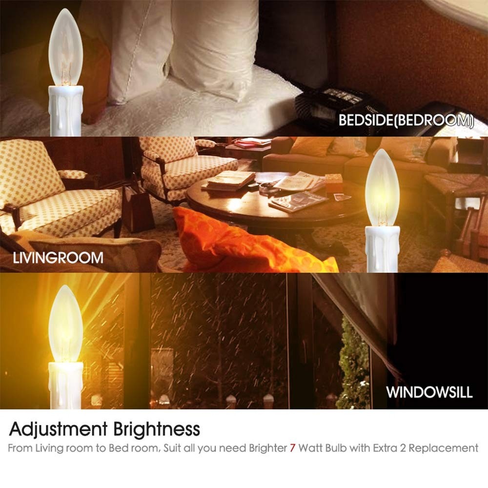 Dimmable Window Candle Electric with Multi Timer IR Controller, Brush Nickel ...