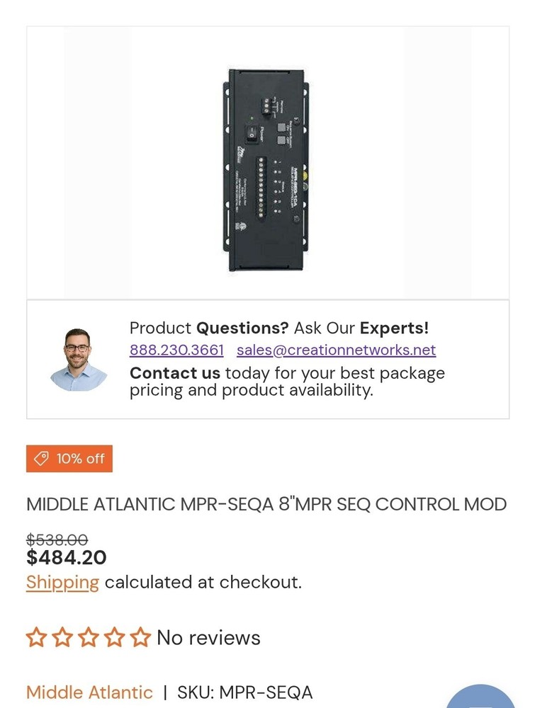 Middle Atlantic MPR-SEQA 8"MPR SEQ CONTROL MOD