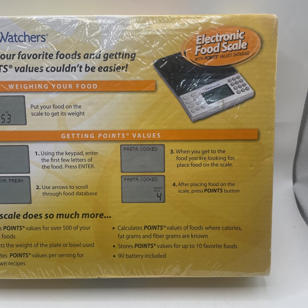 Weight Watchers Electronic Food Scale w/Points Values Database LARGE DISPLAY
