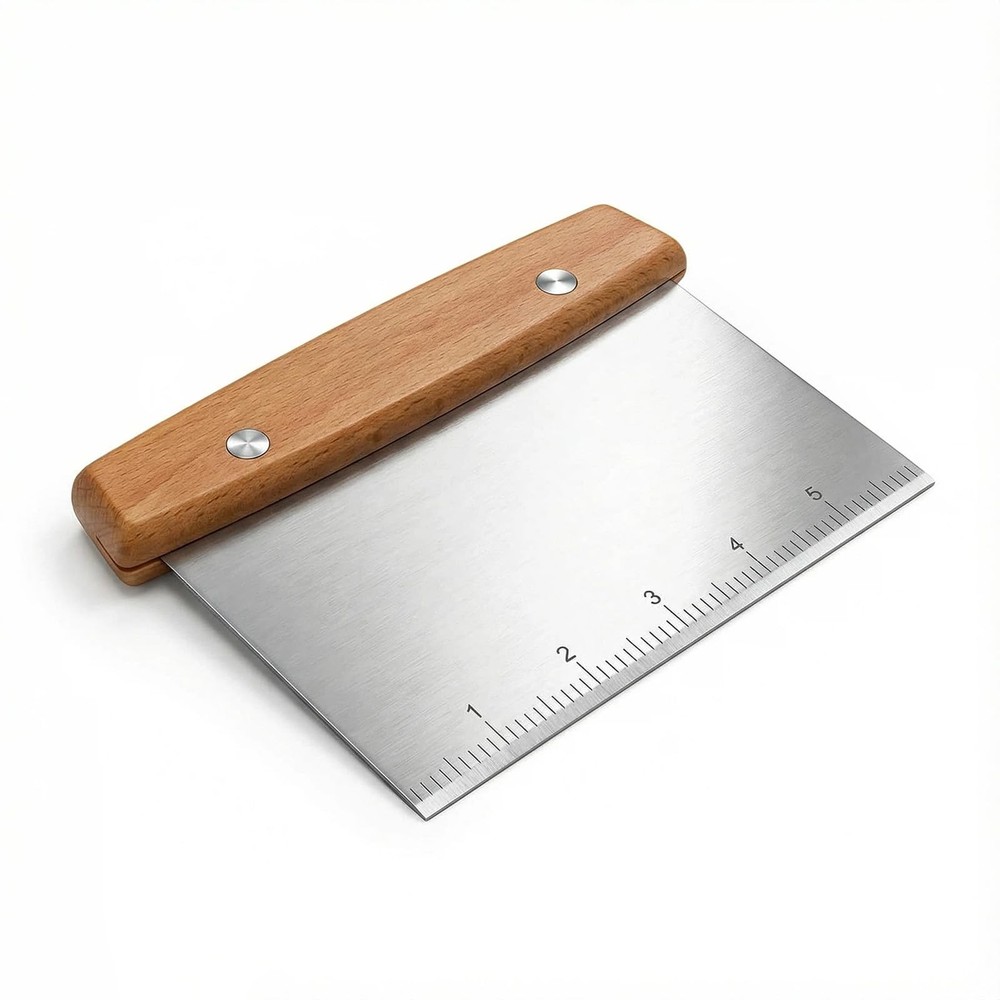 WANRHDZS Dough Cutter, Kitchen Scraper, Food Multipurpose wood