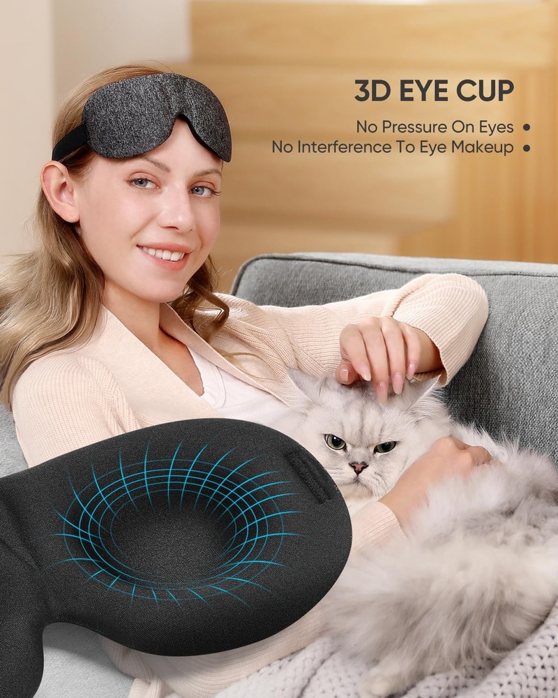 Sleep Mask for Side Sleeper 3 Pack, Blackout 3D Eye Mask for Sleeping, Night