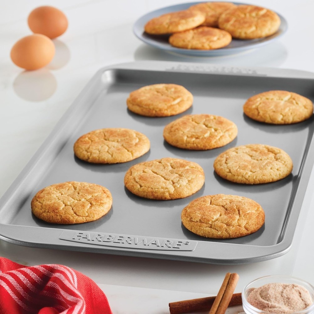 Nonstick Bakeware 3-Piece Cookie Pan Set Gray
