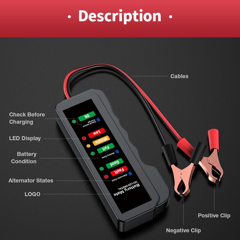 12V Car Battery Load Tester Charging System Analyzer Alternator Diagnostic Tool