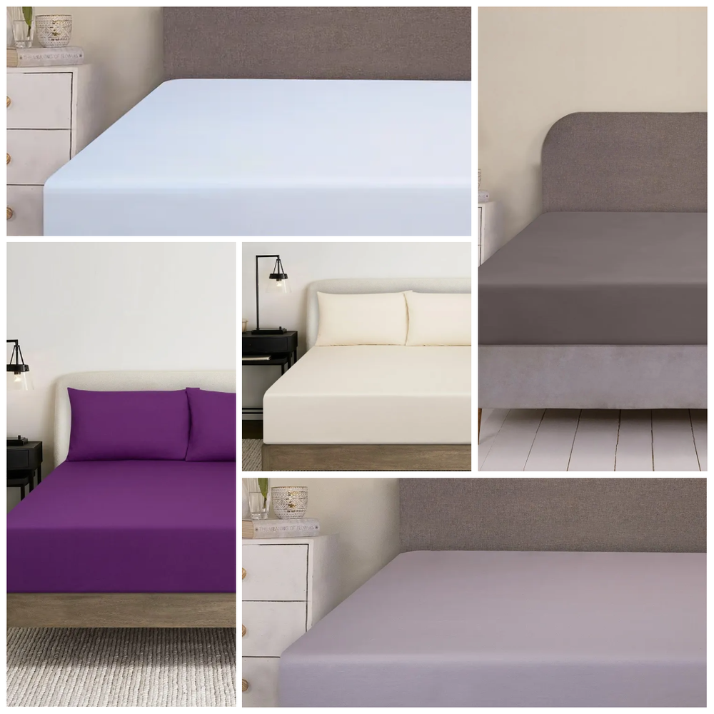 Luxury 100% Pure Cotton Dyed Fitted Sheets