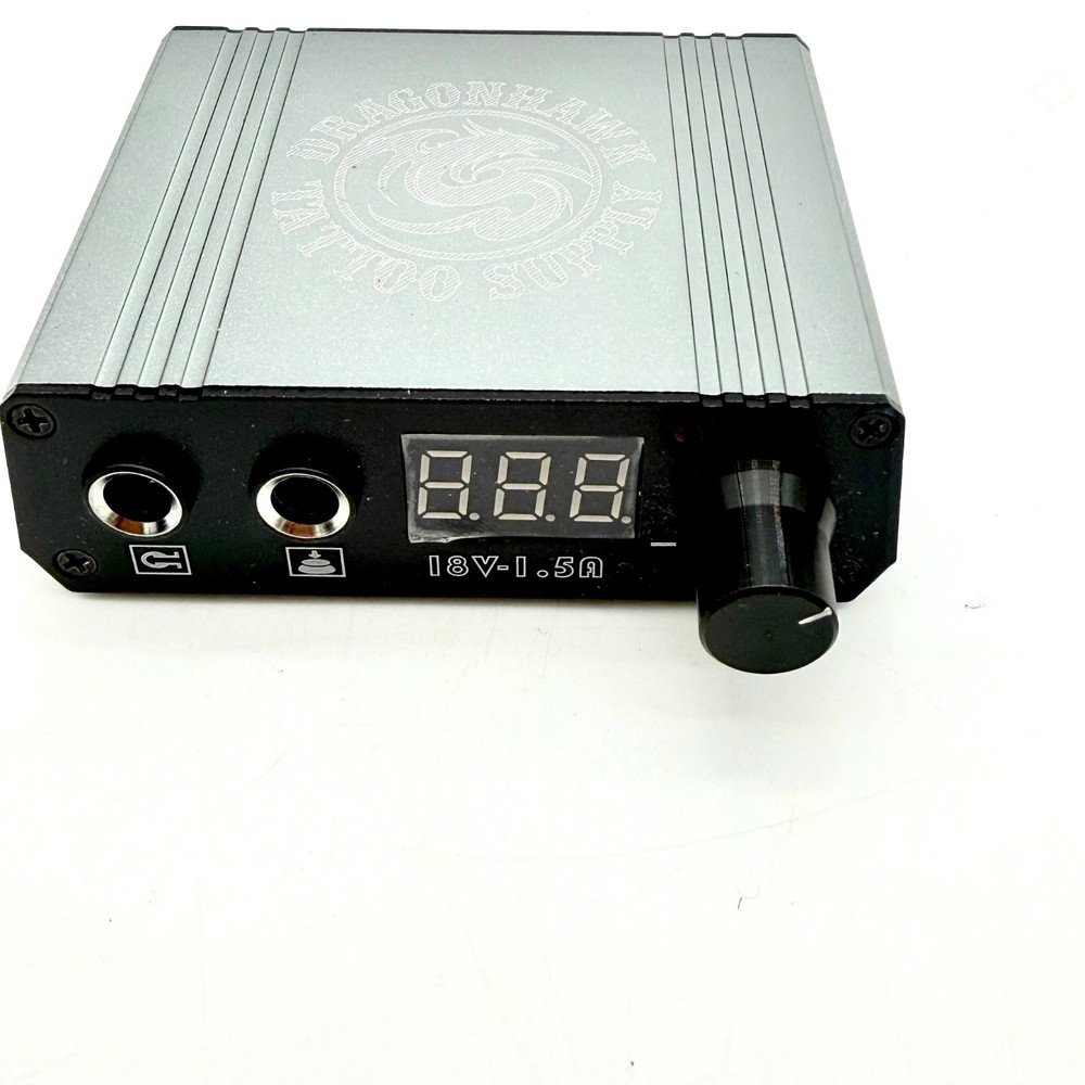 Dragonhawk Tattoo Power Supply Digital Display Original Box Grey Black Metal